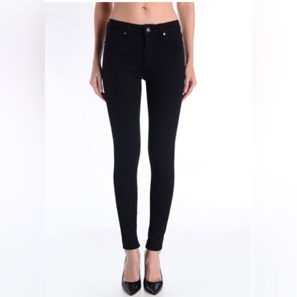 NWT Just Black Denim 9" Rise Over Dye Skinny Jeans Black Made In USA BP1112 - Picture 2 of 16